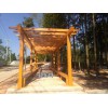 戶外水泥仿木花架長廊，新農村公園廣場防腐木葡萄架