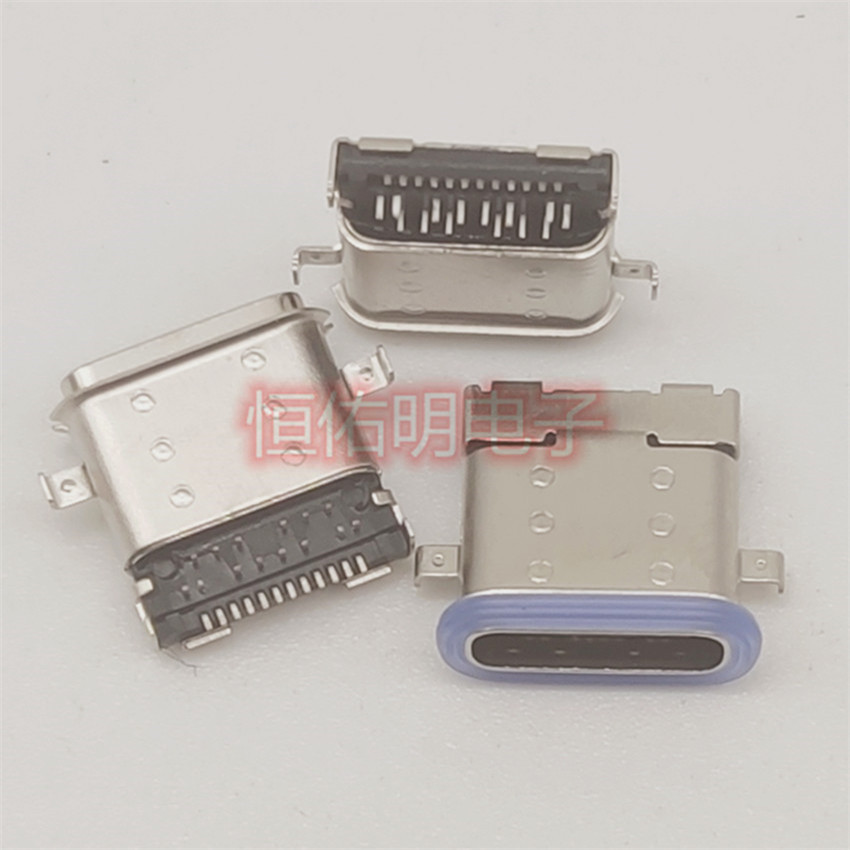 USB TYPE-C 24P母座防水型 前插后貼 DIP+SMT 沉板插板