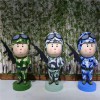 玻璃鋼人物雕塑定制廣場(chǎng)迷彩卡通雕塑