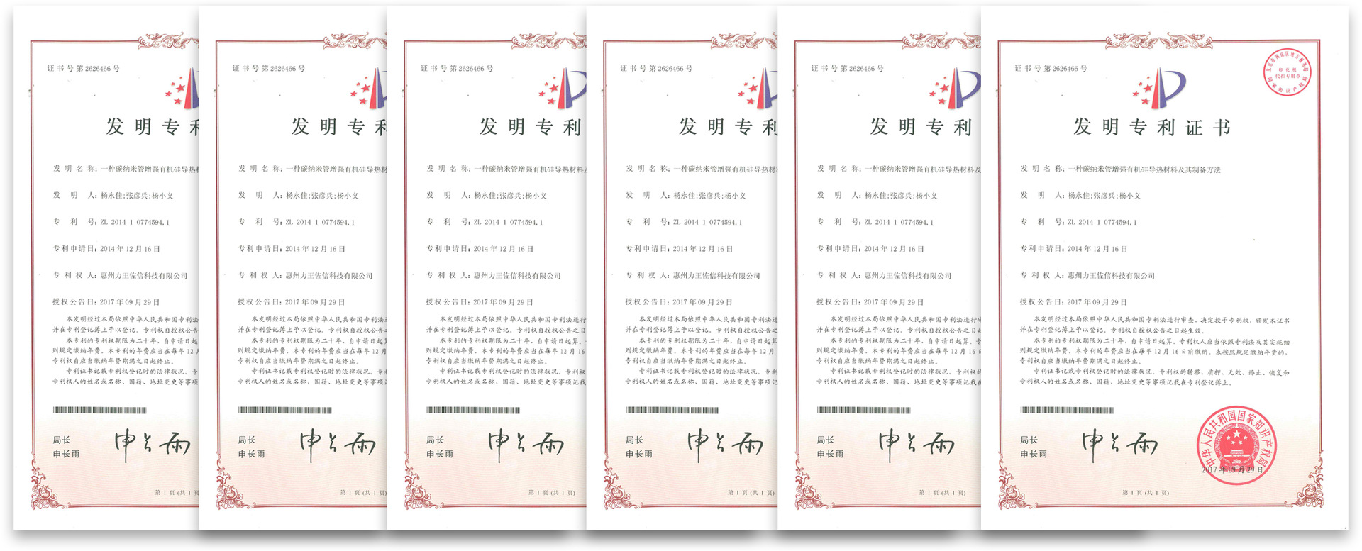 力王新材料（惠州）有限公司榮譽認(rèn)證證書國內(nèi)2